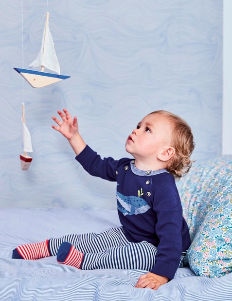 Seascape wallpaper in Mini Boden Abigail Edwards Hand drawn